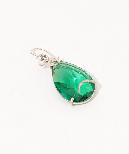 WOUTERS & HENDRIX(ウッターズアンドヘンドリックス)の「WOUTERS&HENDRIX Hook with Emerald ピアス(ピアス(両耳用)・レディース・グリーン・FREE)」の4枚目の写真