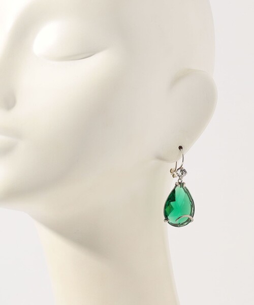WOUTERS & HENDRIX(ウッターズアンドヘンドリックス)の「WOUTERS&HENDRIX Hook with Emerald ピアス(ピアス(両耳用)・レディース・グリーン・FREE)」の2枚目の写真