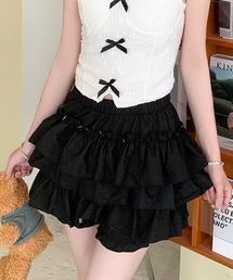 THE HITSS（ヒッツ）の「【インパン裏地あり】フリル レイヤード ティアード ボリューム ミニスカート スカパン（スカート）」