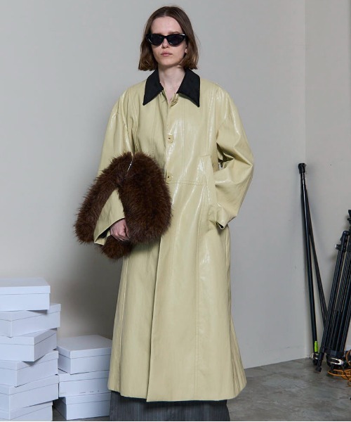 期間限定追加値下げ! 新品未使用 MAISON SPECIAL コート 25AW PRE-ORDER】Vegan Leather Balmacaan Coat/ヴィーガンレザー