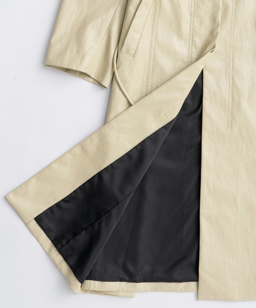 MAISON SPECIAL（メゾンスペシャル）の「Vegan Leather  Balmacaan Coat/ヴィーガンレザーステンカラーコート（ステンカラーコート・レディース・ダークブラウン/ボルドー/ライトイエロー・FREE）」の17枚目の写真