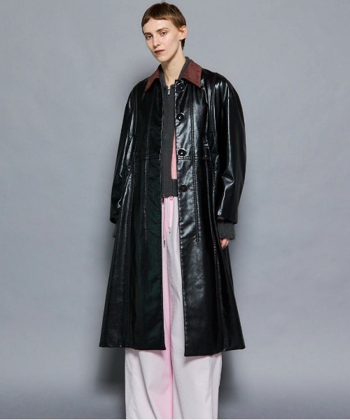 柚　MAISON SPECIAL ヴィーガンレザー　ジャケット　コート MAISON SPECIAL（メゾンスペシャル） ブルゾン アウター Fur Collar