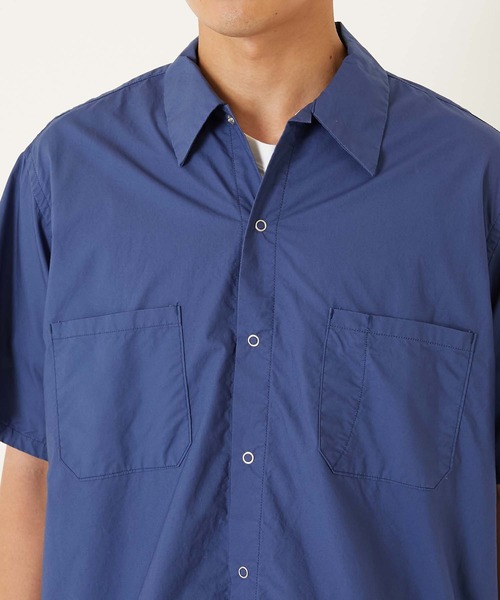 BLUE BLUE(ブルーブルー)の「タイプライター ショートスリーブ スナップワークシャツ(シャツ/ブラウス・メンズ・オリーブ/ネイビー・XL/L/M/S)」の12枚目の写真