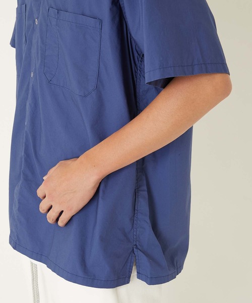 BLUE BLUE(ブルーブルー)の「タイプライター ショートスリーブ スナップワークシャツ(シャツ/ブラウス・メンズ・オリーブ/ネイビー・XL/L/M/S)」の8枚目の写真