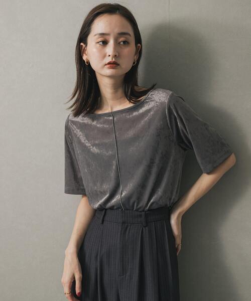 SENSE OF PLACE by URBAN RESEARCH(センスオブプレイスバイアーバンリサーチ)の「シアーベロアTシャツ(半袖)(Tシャツ/カットソー・レディース・グレー/モカ/ネイビー・ONE)」の17枚目の写真