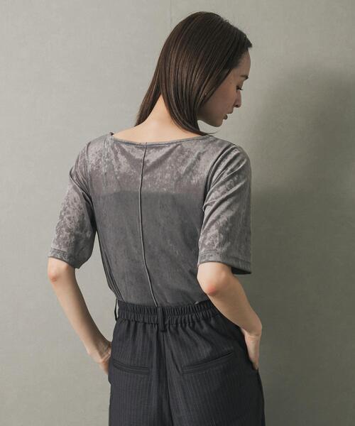 SENSE OF PLACE by URBAN RESEARCH(センスオブプレイスバイアーバンリサーチ)の「シアーベロアTシャツ(半袖)(Tシャツ/カットソー・レディース・グレー/モカ/ネイビー・ONE)」の19枚目の写真