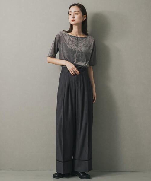 SENSE OF PLACE by URBAN RESEARCH(センスオブプレイスバイアーバンリサーチ)の「シアーベロアTシャツ(半袖)(Tシャツ/カットソー・レディース・グレー/モカ/ネイビー・ONE)」の20枚目の写真