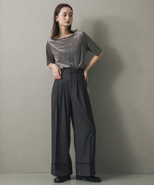 SENSE OF PLACE by URBAN RESEARCH(センスオブプレイスバイアーバンリサーチ)の「シアーベロアTシャツ(半袖)(Tシャツ/カットソー・レディース・グレー/モカ/ネイビー・ONE)」の21枚目の写真