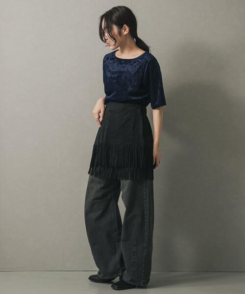 SENSE OF PLACE by URBAN RESEARCH(センスオブプレイスバイアーバンリサーチ)の「シアーベロアTシャツ(半袖)(Tシャツ/カットソー・レディース・グレー/モカ/ネイビー・ONE)」の10枚目の写真