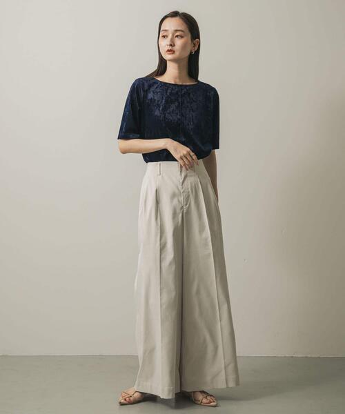 SENSE OF PLACE by URBAN RESEARCH(センスオブプレイスバイアーバンリサーチ)の「シアーベロアTシャツ(半袖)(Tシャツ/カットソー・レディース・グレー/モカ/ネイビー・ONE)」の9枚目の写真