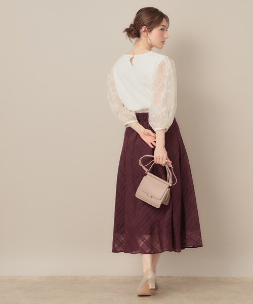 couture brooch(クチュールブローチ)の「【接触冷感・UVカット・マシンウォッシャブル】袖レースドッキングカットソー(Tシャツ/カットソー・レディース・オフホワイト/ナチュラル/ブラック・40/42/36/38)」の19枚目の写真