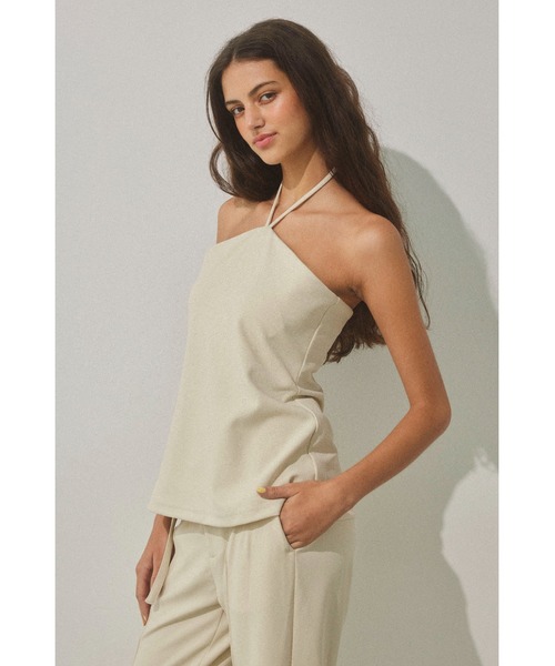 ALEXIA STAM(アリシアスタン)の「Halter Neck Top /ホルターネックトップス(キャミソール・レディース・ブラック/アイボリー・M/S)」の5枚目の写真