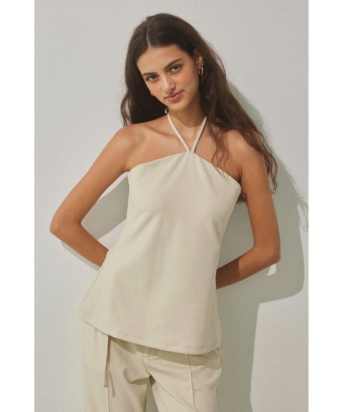 ALEXIA STAM(アリシアスタン)の「Halter Neck Top /ホルターネックトップス(キャミソール・レディース・ブラック/アイボリー・M/S)」の8枚目の写真