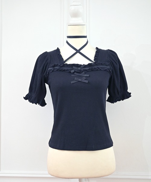 MA*RS（アメーバーマーズ）の「フリルリボンテレコトップス（Tシャツ/カットソー・レディース・ブラック/ピンク/ホワイト/ブラック×ブラック/グレー/ピンク系その他/ホワイト×ホワイト・FREE）」の22枚目の写真