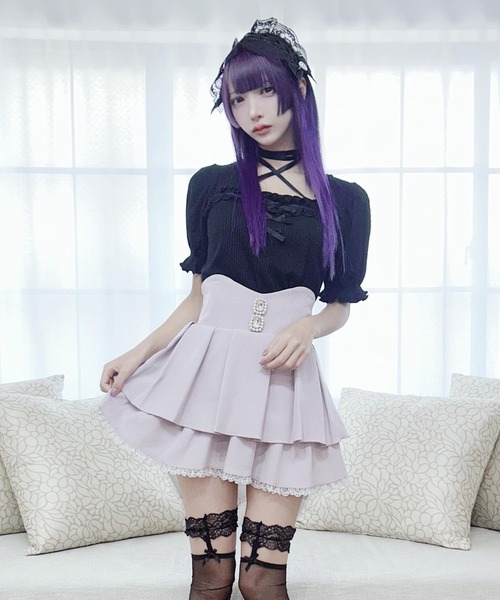 セール】フリルリボンテレコトップス（Tシャツ/カットソー）｜MA*RS