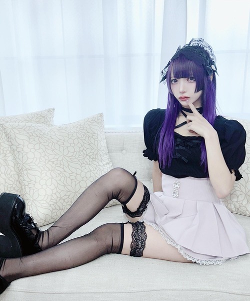 MA*RS（アメーバーマーズ）の「フリルリボンテレコトップス（Tシャツ/カットソー・レディース・ブラック/ピンク/ホワイト/ブラック×ブラック/グレー/ピンク系その他/ホワイト×ホワイト・FREE）」の13枚目の写真