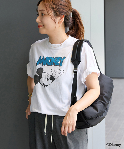 JOURNAL STANDARD(ジャーナルスタンダード)の「【一部店舗+WEB限定】MICKEY / JS Tシャツ(Tシャツ/カットソー・レディース・ホワイト/ブラウン・FREE)」の1枚目の写真