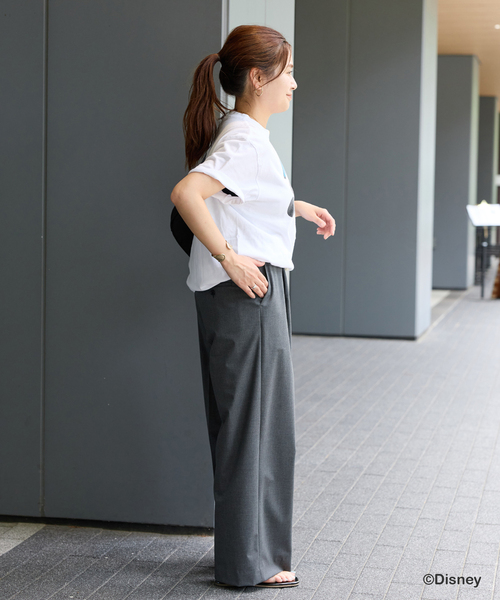 JOURNAL STANDARD(ジャーナルスタンダード)の「【一部店舗+WEB限定】MICKEY / JS Tシャツ(Tシャツ/カットソー・レディース・ホワイト/ブラウン・FREE)」の6枚目の写真