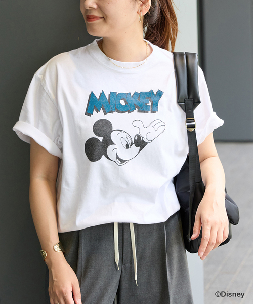 JOURNAL STANDARD(ジャーナルスタンダード)の「【一部店舗+WEB限定】MICKEY / JS Tシャツ(Tシャツ/カットソー・レディース・ホワイト/ブラウン・FREE)」の7枚目の写真