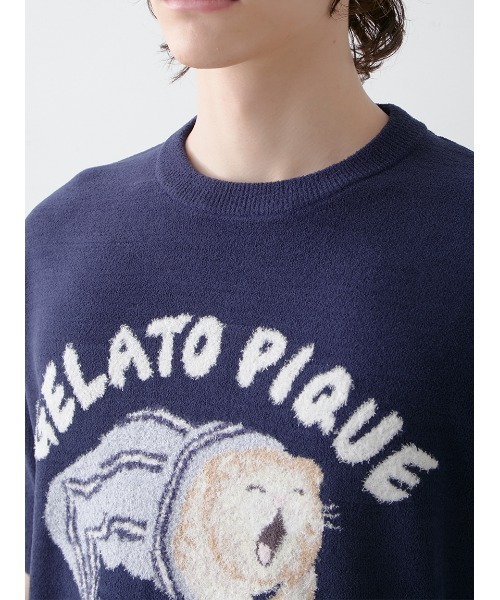 gelato pique（ジェラートピケ）の「【HOMME】sleeping cat ジャガードプルオーバー（ルームウェア/パジャマ・メンズ・ミント/ネイビー/ライトグレー・M/L）」の9枚目の写真