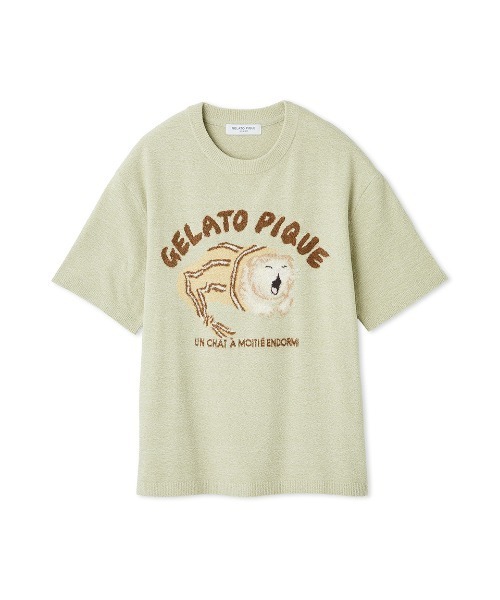 gelato pique（ジェラートピケ）の「【HOMME】sleeping cat ジャガードプルオーバー（ルームウェア/パジャマ・メンズ・ミント/ネイビー/ライトグレー・M/L）」の16枚目の写真