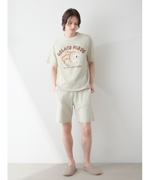 gelato pique（ジェラートピケ）の「【HOMME】sleeping cat ジャガードプルオーバー（ルームウェア/パジャマ・メンズ・ミント/ネイビー/ライトグレー・M/L）」の19枚目の写真