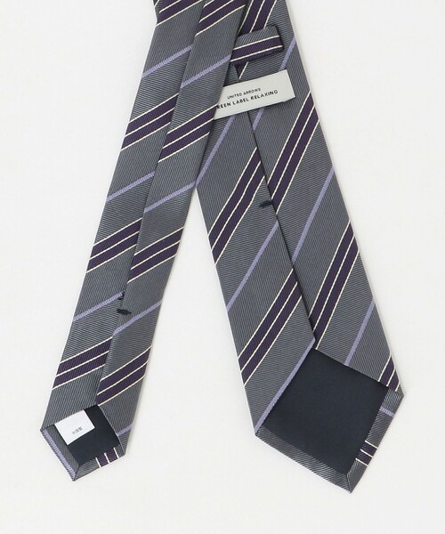 green label relaxing(グリーンレーベルリラクシング)の「GLR シルク③ 8.0cm ストライプ2 ネクタイ(ネクタイ・メンズ・ベージュ/ネイビー/ダークグレー・FREE)」の5枚目の写真