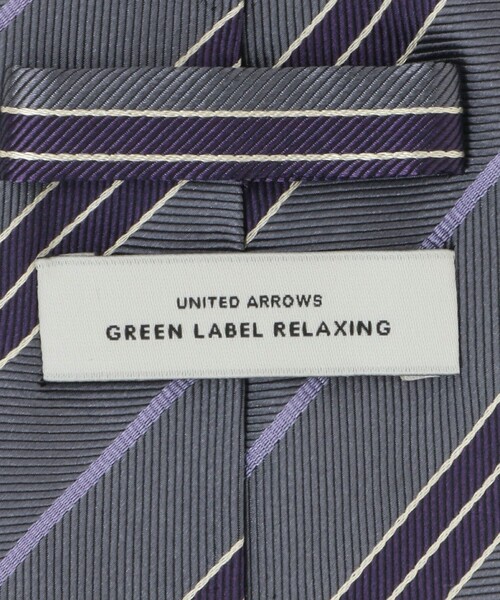 green label relaxing(グリーンレーベルリラクシング)の「GLR シルク③ 8.0cm ストライプ2 ネクタイ(ネクタイ・メンズ・ベージュ/ネイビー/ダークグレー・FREE)」の9枚目の写真