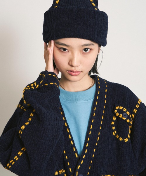 PHINGERIN（フィンガリン）の「PHINGERIN PG1 POCKET CARDIGAN (PD-252-KN-021)（カーディガン/ボレロ・メンズ・ベージュ/ネイビー・LARGE/X-LARGE/MEDIUM/SMALL）」の6枚目の写真