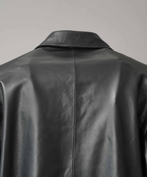 UNISEX》Sheep Leather Peaked Lapel Semi-Double Tailored Jacket