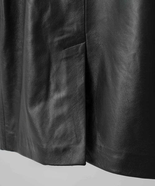 UNISEX》Sheep Leather Peaked Lapel Semi-Double Tailored Jacket