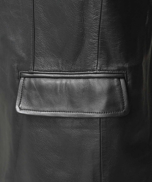 UNISEX》Sheep Leather Peaked Lapel Semi-Double Tailored Jacket