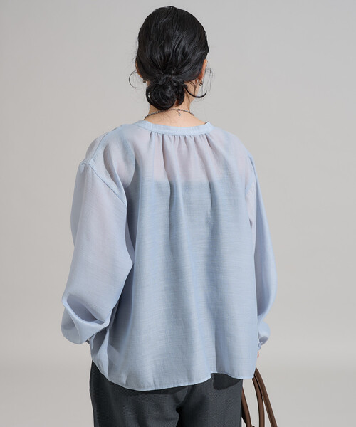 FREAK'S STORE(フリークスストア)の「パフ リボン 2WAYブラウス/シアーブラウス 限定展開(シャツ/ブラウス・レディース・オフホワイト/ブラック/サックスブルー・フリ-)」の10枚目の写真