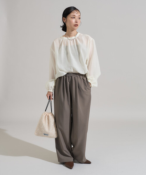 FREAK'S STORE(フリークスストア)の「パフ リボン 2WAYブラウス/シアーブラウス 限定展開(シャツ/ブラウス・レディース・オフホワイト/ブラック/サックスブルー・フリ-)」の12枚目の写真
