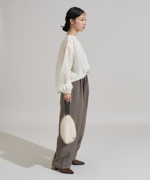 FREAK'S STORE(フリークスストア)の「パフ リボン 2WAYブラウス/シアーブラウス 限定展開(シャツ/ブラウス・レディース・オフホワイト/ブラック/サックスブルー・フリ-)」の13枚目の写真