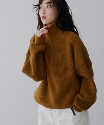 NUJOH（ヌゾ）の「Half-Zip Ribbed Knit Pullover /ハーフジップリブ ニット プルオーバー（ニット/セーター）」