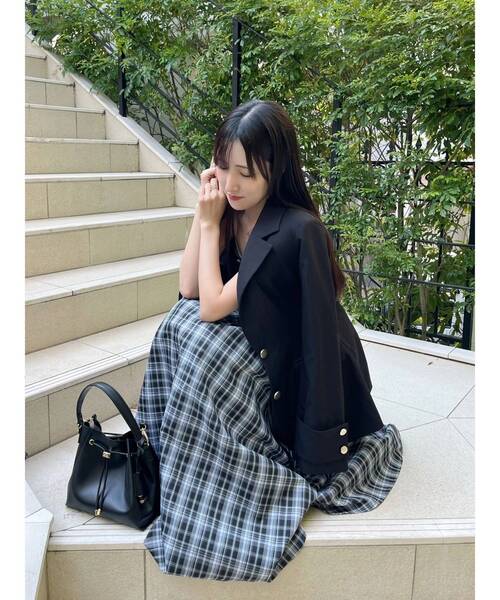 フェイクレザービスチェドッキングキャミワンピース（ワンピース