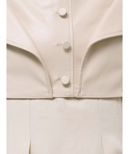 MERCURYDUO(マーキュリーデュオ)の「フェイクレザービスチェドッキングキャミワンピース(ワンピース・レディース・ブラック/ブラウン/グリーン/チャコールグレー/アイボリー・SMALL/MEDIUM)」の12枚目の写真