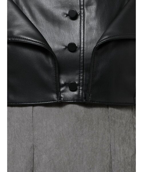 MERCURYDUO(マーキュリーデュオ)の「フェイクレザービスチェドッキングキャミワンピース(ワンピース・レディース・ブラック/ブラウン/グリーン/チャコールグレー/アイボリー・SMALL/MEDIUM)」の13枚目の写真