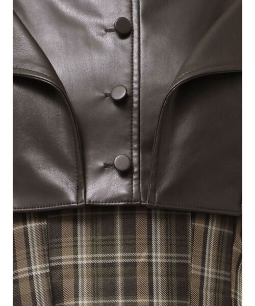 フェイクレザービスチェドッキングキャミワンピース（ワンピース