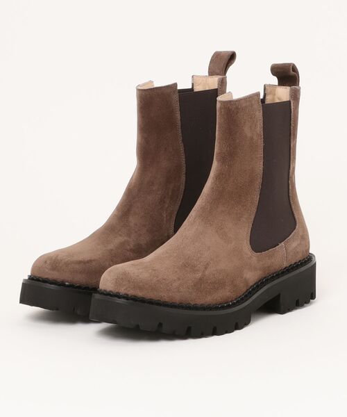 FABIO RUSCONI（ファビオルスコーニ）の「【FABIO RUSCONI】ラウンドトウタンクソールサイドゴアブーツ(F53033)（ブーツ・レディース・ブラック/ベージュ系その他・38/37/36/35/39）」の5枚目の写真