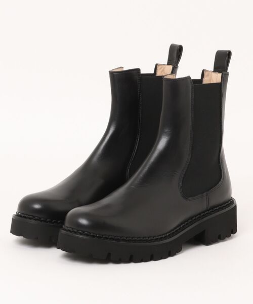 FABIO RUSCONI（ファビオルスコーニ）の「【FABIO RUSCONI】ラウンドトウタンクソールサイドゴアブーツ(F53033)（ブーツ・レディース・ブラック/ベージュ系その他・38/37/36/35/39）」の6枚目の写真