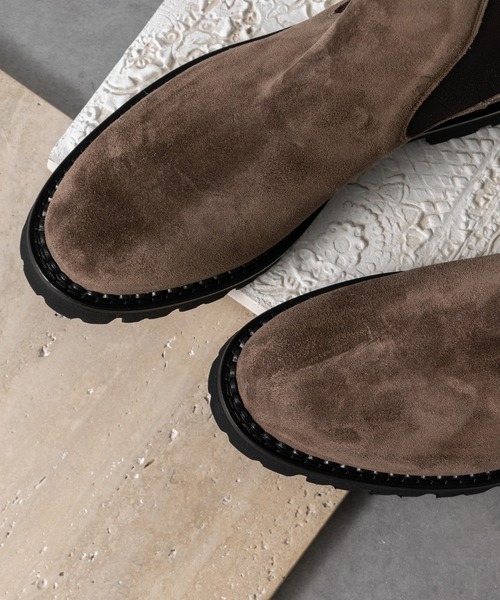 FABIO RUSCONI（ファビオルスコーニ）の「【FABIO RUSCONI】ラウンドトウタンクソールサイドゴアブーツ(F53033)（ブーツ・レディース・ブラック/ベージュ系その他・38/37/36/35/39）」の7枚目の写真