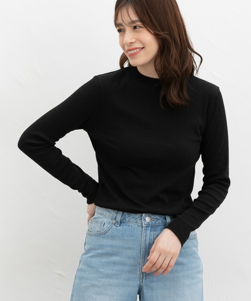 Honeys(ハニーズ)の「ジャカードハイネックT(Tシャツ/カットソー・レディース・ボルドー/グリーン/オフホワイト/モカ/パープル/イエロー/ブラック・S/M/LL/L)」の19枚目の写真