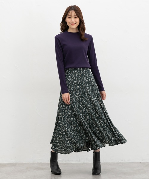 Honeys(ハニーズ)の「ジャカードハイネックT(Tシャツ/カットソー・レディース・ボルドー/グリーン/オフホワイト/モカ/パープル/イエロー/ブラック・S/M/LL/L)」の20枚目の写真