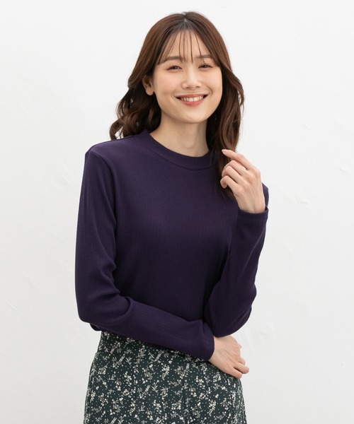 Honeys(ハニーズ)の「ジャカードハイネックT(Tシャツ/カットソー・レディース・ボルドー/グリーン/オフホワイト/モカ/パープル/イエロー/ブラック・S/M/LL/L)」の21枚目の写真