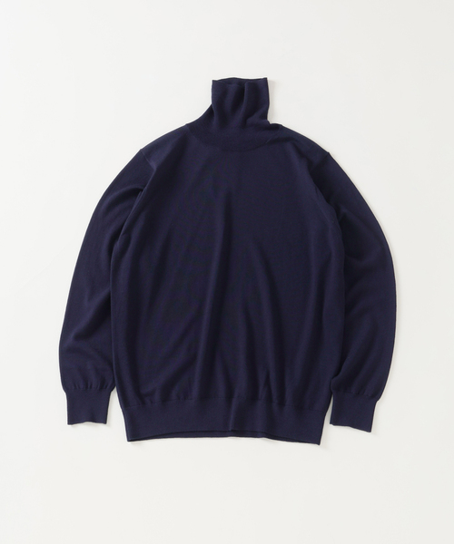 EDIFICE（エディフィス）の「14ゲージ ウール タートルネックニット（ニット/セーター・メンズ・ネイビー/ピンク/グリーン/ホワイト/ブラック/グレー・X-LARGE/LARGE/MEDIUM/SMALL）」の6枚目の写真