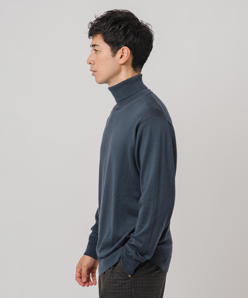 EDIFICE（エディフィス）の「14ゲージ ウール タートルネックニット（ニット/セーター・メンズ・ネイビー/ピンク/グリーン/ホワイト/ブラック/グレー・X-LARGE/LARGE/MEDIUM/SMALL）」の10枚目の写真