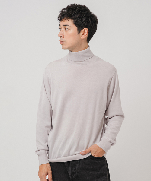 EDIFICE（エディフィス）の「14ゲージ ウール タートルネックニット（ニット/セーター・メンズ・ネイビー/ピンク/グリーン/ホワイト/ブラック/グレー・X-LARGE/LARGE/MEDIUM/SMALL）」の18枚目の写真