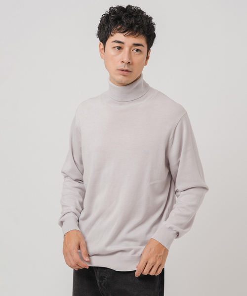 EDIFICE（エディフィス）の「14ゲージ ウール タートルネックニット（ニット/セーター・メンズ・ネイビー/ピンク/グリーン/ホワイト/ブラック/グレー・X-LARGE/LARGE/MEDIUM/SMALL）」の20枚目の写真